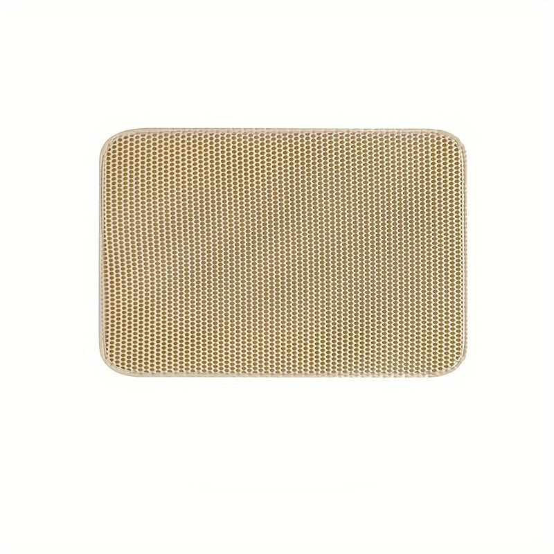 Beige cat litter trapping mat displayed on a white background.
