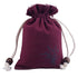 Purple velveteen keepsake pouch for pet ashes displayed on a whote background.
