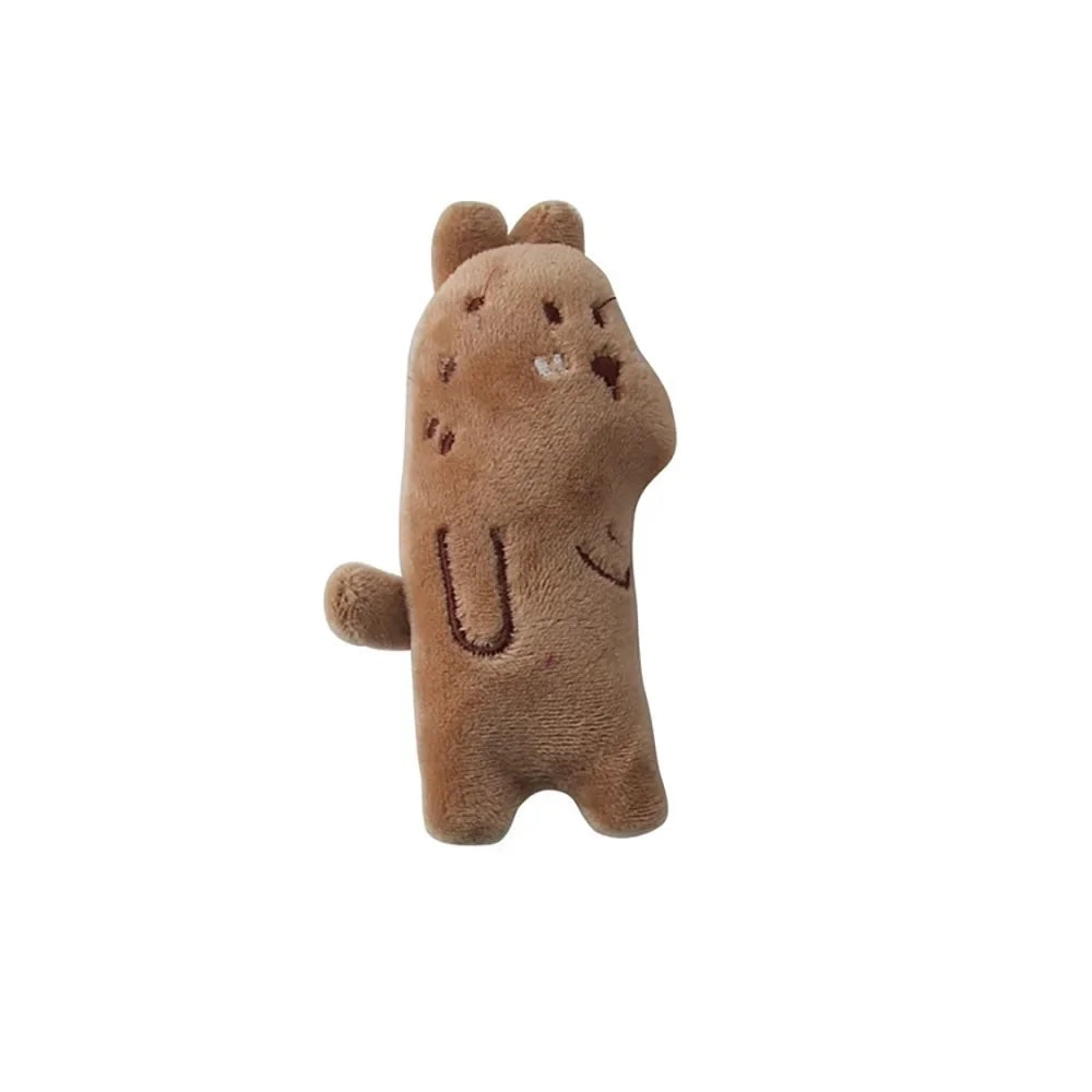 Brown plush toy hamster on a white background