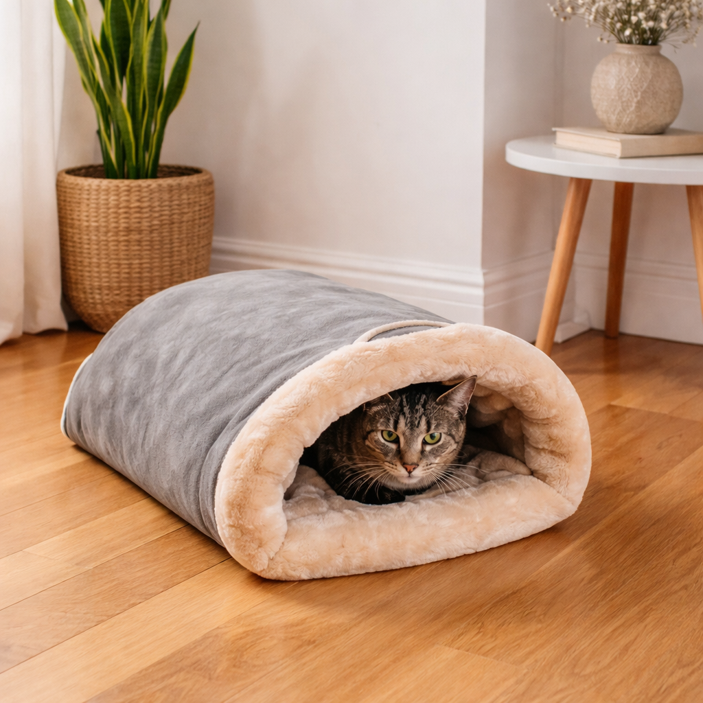 Warm Semi-Enclosed Cat Sleeping Bag