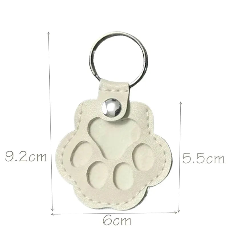 White paw shape memorial keyring for pet&