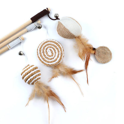 Interactive Wand Toy for Cats — Teaser Playing Stick