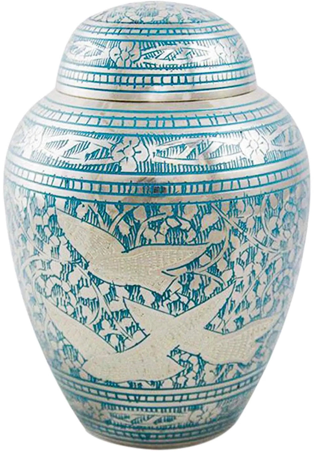 Small Hand-Engraved Solid Brass Pet Urn for Ashes with Threaded Lid - Cremation Urn for a Cat Dog or Other Small Animal
