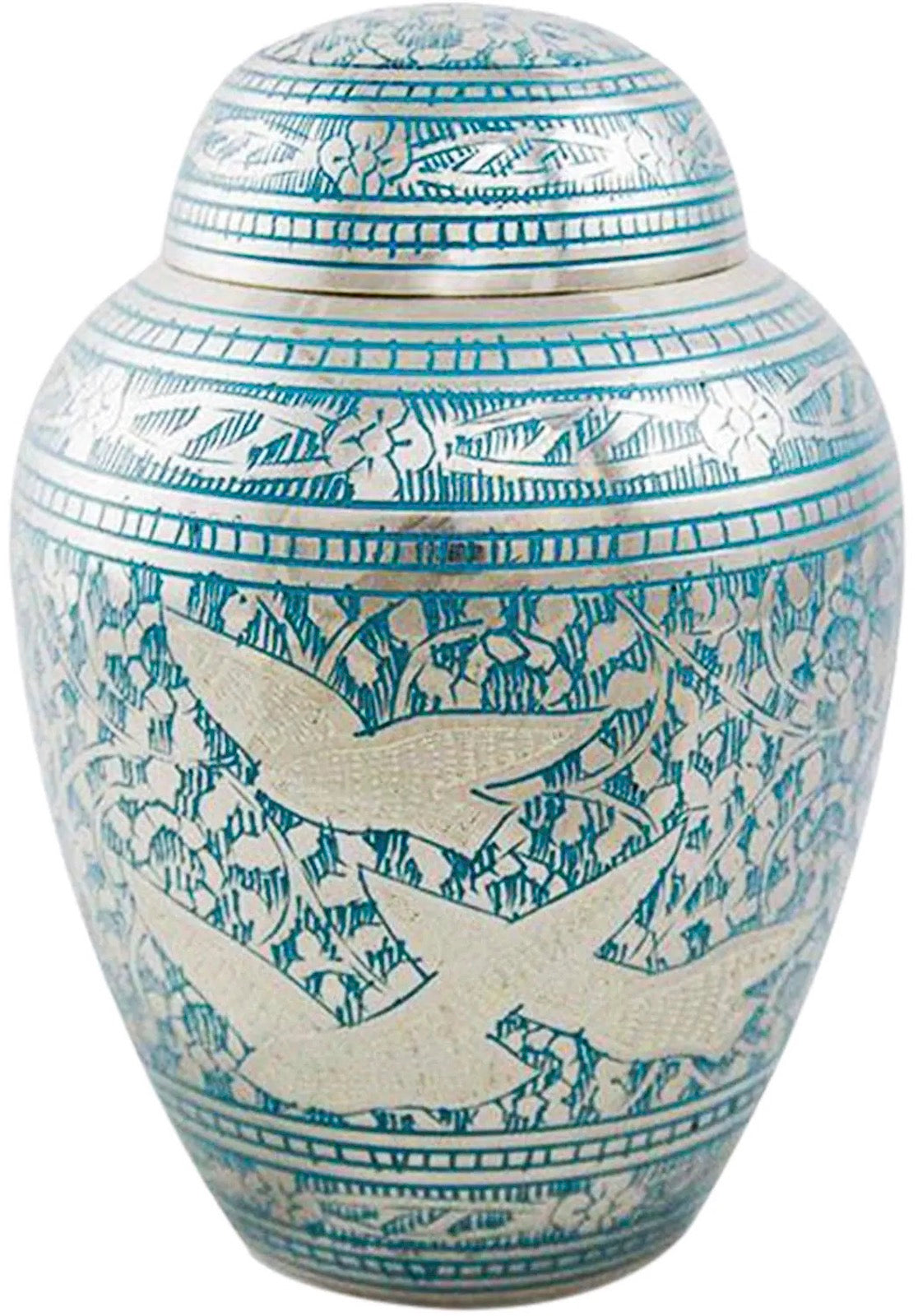 Small Hand-Engraved Solid Brass Pet Urn for Ashes with Threaded Lid - Cremation Urn for a Cat Dog or Other Small Animal
