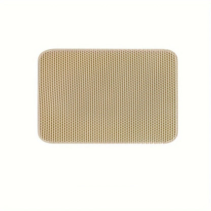 Beige cat litter trapping mat displayed on a white background.