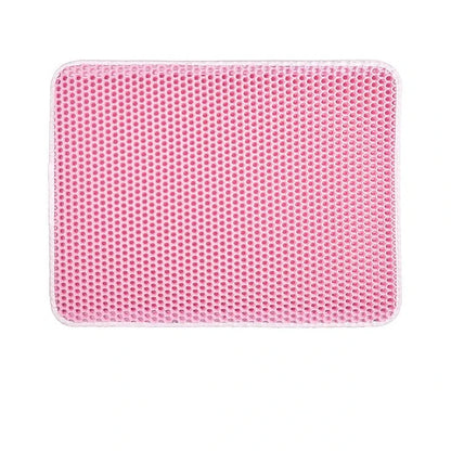 Pink mat with honeycomb design displayed on a white background