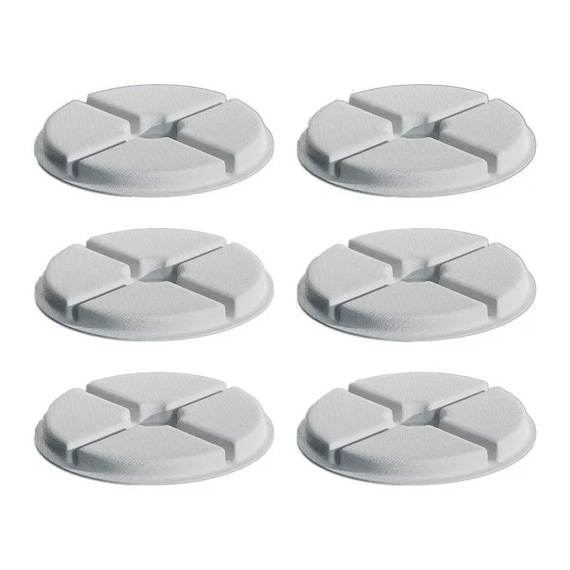 Set of 6 filters for ceramic water fountain for pets displayed on a white background.
