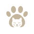 Displayed logo of Gentle Purrs; a cat icon inside a paw print on a transparent background