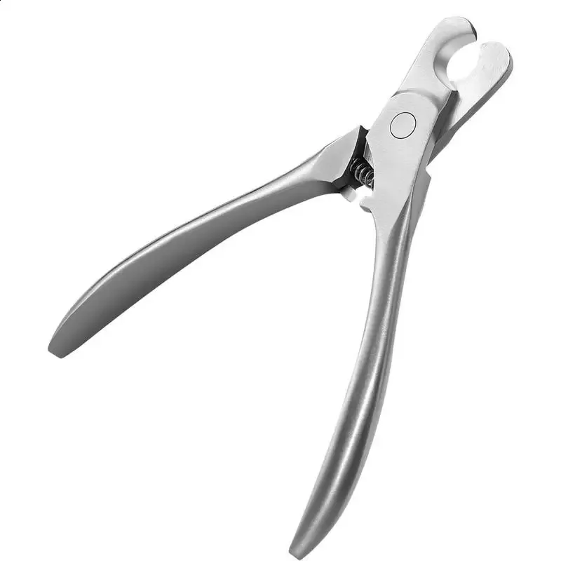 Professional cat claw clippers — stainless steel cat nail trimmer with safety guard displayed on a white background. 