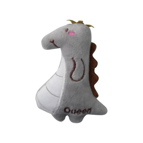 Grey plush dragon toy with &