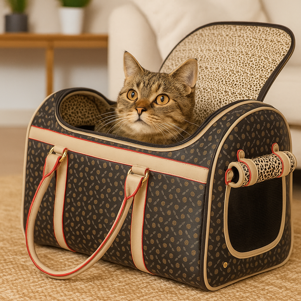 Stylish Faux Leather Pet Carrier