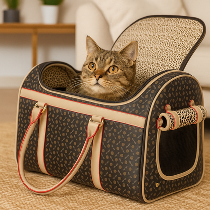 Stylish Faux Leather Pet Carrier
