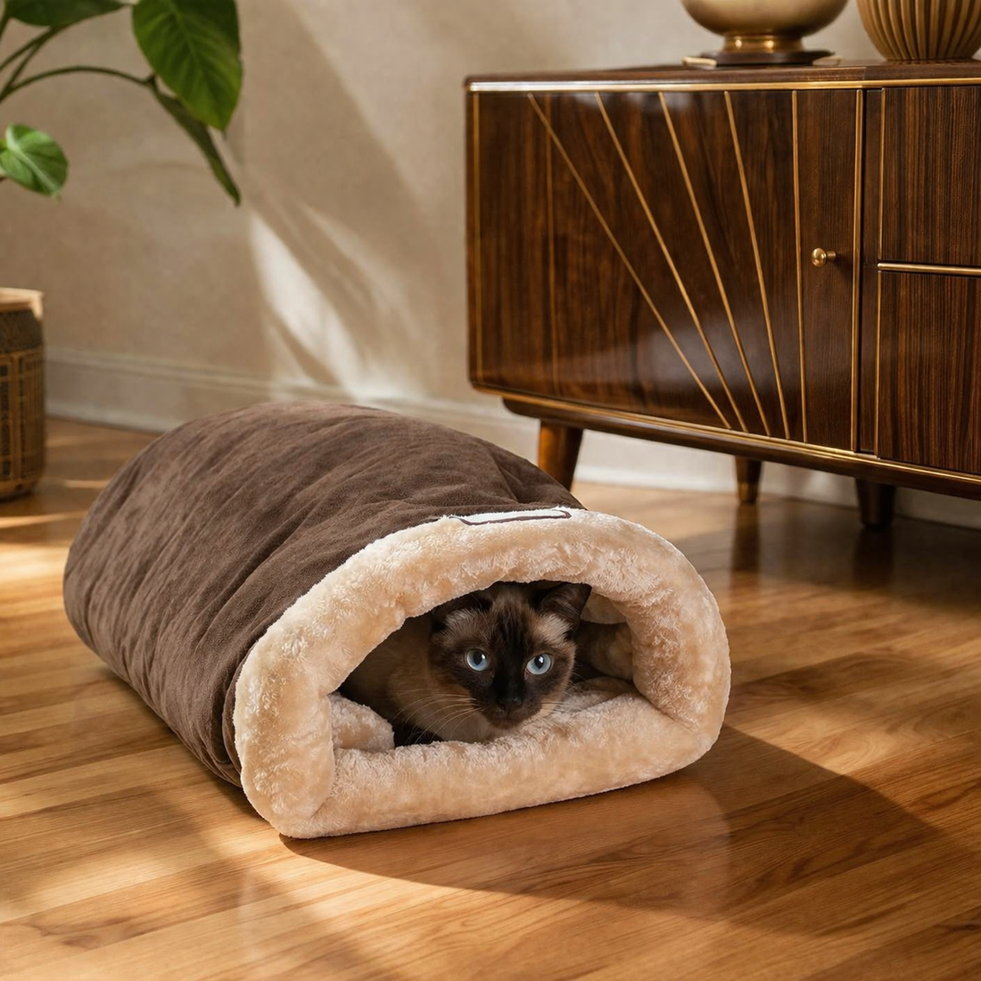 Warm Semi-Enclosed Cat Sleeping Bag