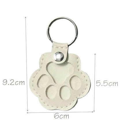 White paw shape memorial keyring for pet&